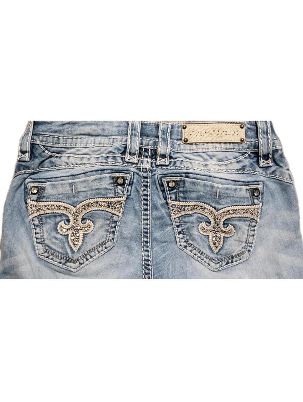 Rock Revival Women's Jeans, Size 27, Light Blue, Boot Selvedge Stitch, Stretch